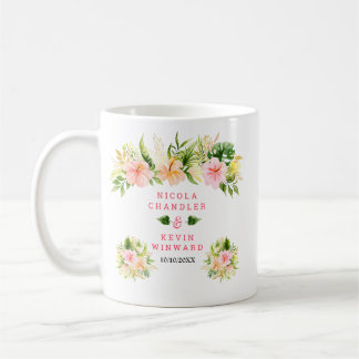 Tropical Jungle Floral Wedding Coffee Mug