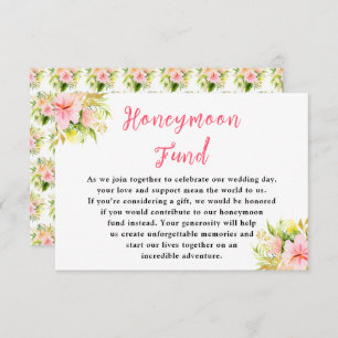 Tropical Jungle Floral Wedding Honeymoon Fund Enclosure Card