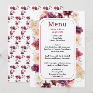 Tropical Jungle Floral Wedding Menu
