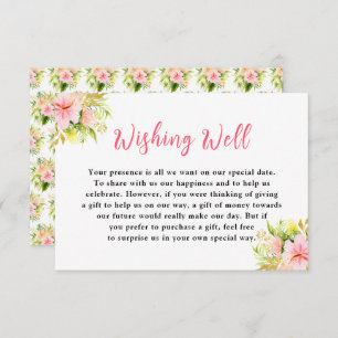 Tropical Jungle Floral Wedding Wishing Well Enclosure Card