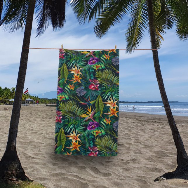 Tropical Jungle Flowers Beach Towel (Creator Uploaded)
