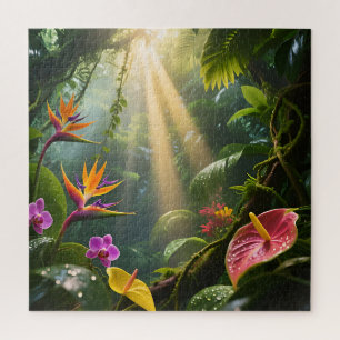 Tropical Jungle Flowers Jigsaw Puzzle