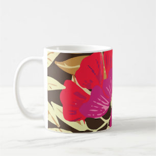 Tropical Jungle  Flowers Leaves Coffee Mug