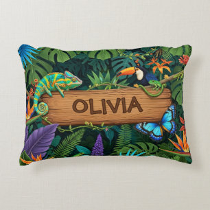 Tropical Jungle Forest Safari Decorative Cushion