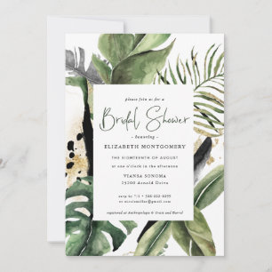 Tropical Jungle Greenery Bridal Shower Invitation