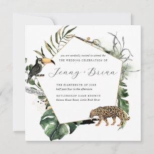 Tropical Jungle Greenery Wedding Invitation