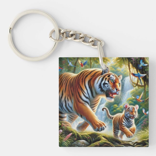 Tropical Jungle Harmony Painting Key Ring (Front)