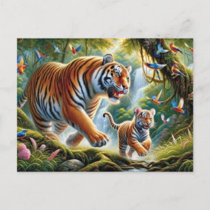 Tropical Jungle Harmony Painting Postcard
