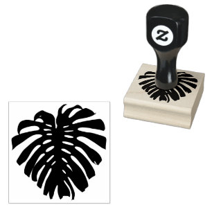 Tropical Jungle Leaf Silhouette Rubber Stamp