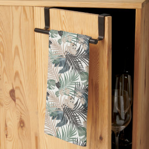 Tropical Jungle Leaves 13 Tea Towel