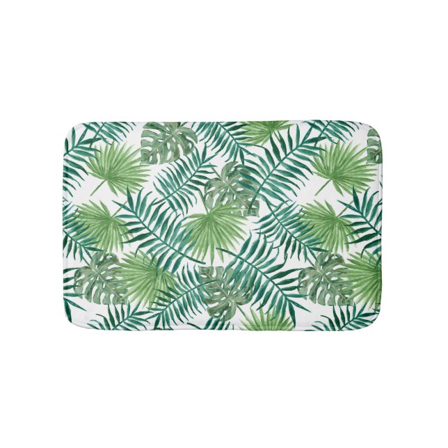 Tropical Jungle Leaves Bath Mat (Front)