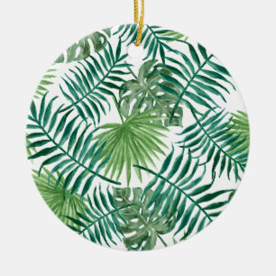 Tropical Jungle Leaves Ceramic Tree Decoration