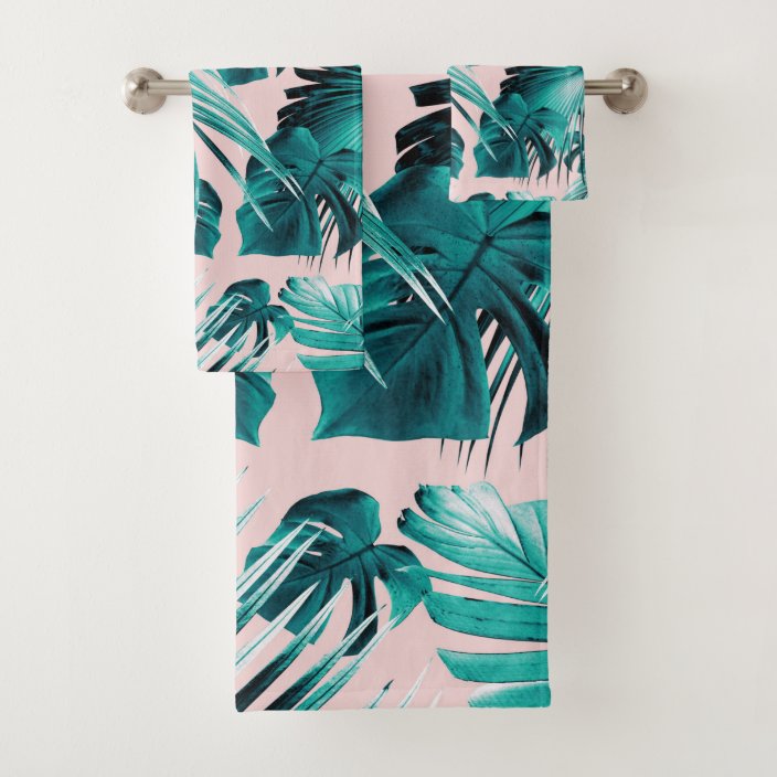 Tropical Jungle Leaves Dream 4 Bath Towel Set Zazzle.co.uk