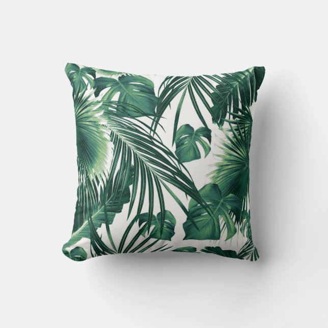 Tropical Jungle Leaves Dream #7 #tropical Cushion (Front)