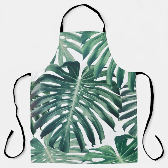 Tropical Jungle Leaves Floral Background Apron (Front)