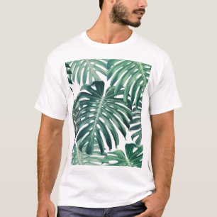 Tropical Jungle Leaves Floral Background T-Shirt