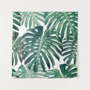 Tropical Jungle Leaves Floral Background Tapestry