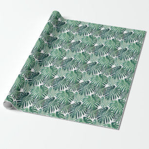 Tropical Jungle Leaves Floral Background Wrapping Paper