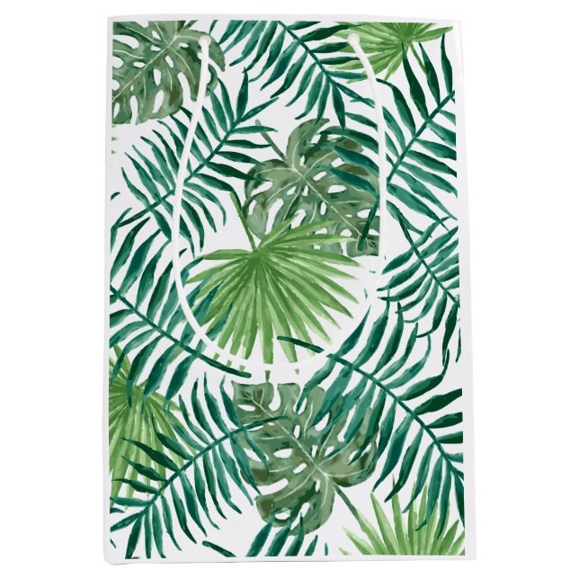 Tropical Jungle Leaves Medium Gift Bag (Front)