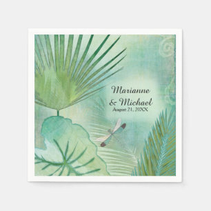 Tropical Jungle Leaves Modern Wedding Reception Napkin