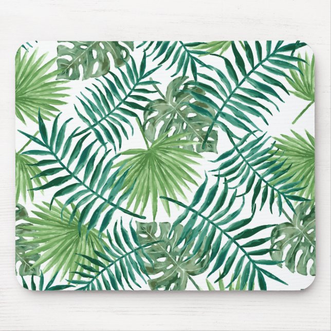 Tropical Jungle Leaves Mouse Mat (Front)