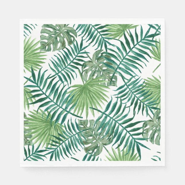 Tropical Jungle Leaves Napkin (Front)