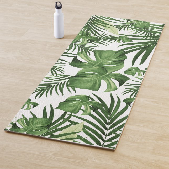 Tropical Jungle Leaves Pattern #12 (2020 Edition) Yoga Mat (In Situ)