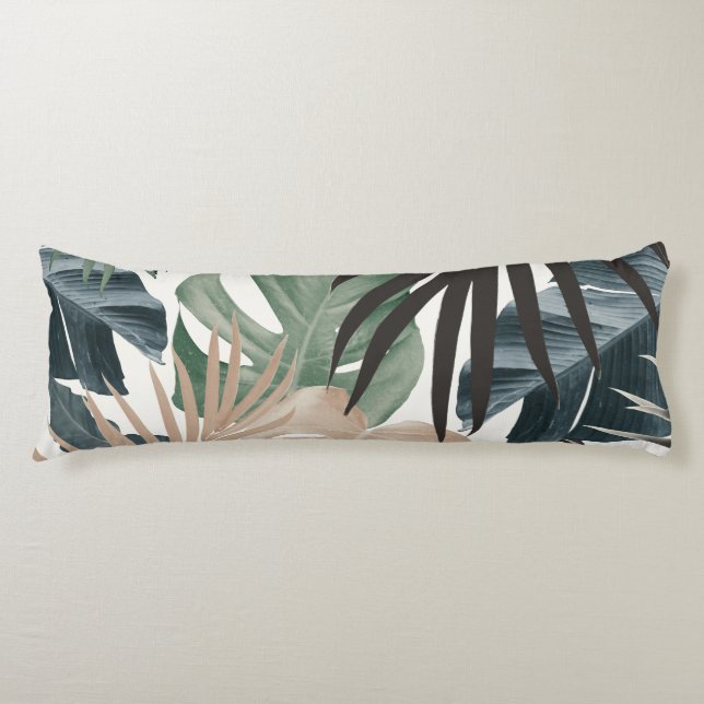 Tropical Jungle Leaves Pattern #13 (Fall Colours) Body Cushion (Front)