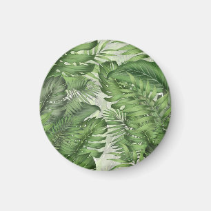 Tropical jungle leaves: seamless floral background magnet