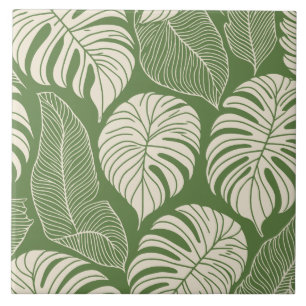 Tropical jungle leaves tile