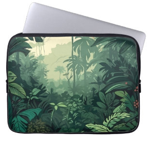 tropical jungle lush exotic vegetation nature plan laptop sleeve