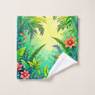 Tropical Jungle Lush Paradise Design Bath Towel Set