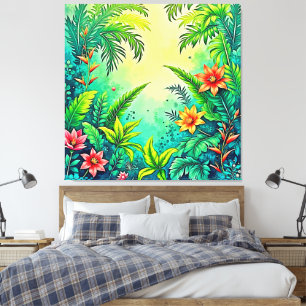 Tropical Jungle Lush Paradise Design Canvas Print