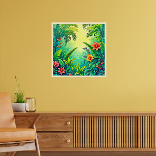 Tropical Jungle Lush Paradise Design Poster