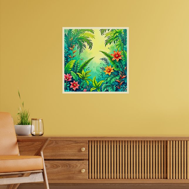 Tropical Jungle Lush Paradise Design Poster (Living Room 2)