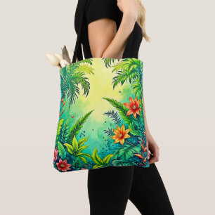 Tropical Jungle Lush Paradise Design Tote Bag