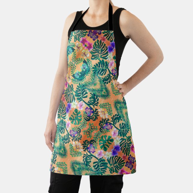 tropical jungle painting apron (Insitu)