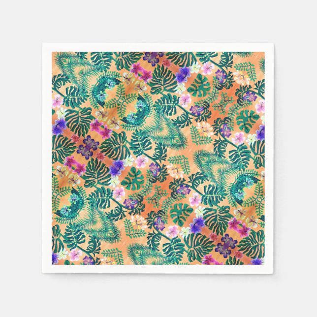tropical jungle painting napkin (Front)