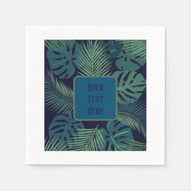 tropical jungle palm leaf Paper Napkin (Front)