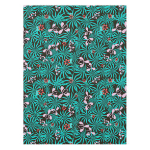 Tropical jungle palm leaves orchid flowers bloom c tablecloth