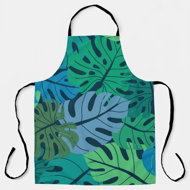 Tropical Jungle Palm Seamless Pattern Apron (Front)