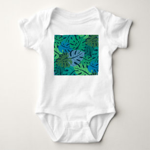Tropical Jungle Palm Seamless Pattern Baby Bodysuit