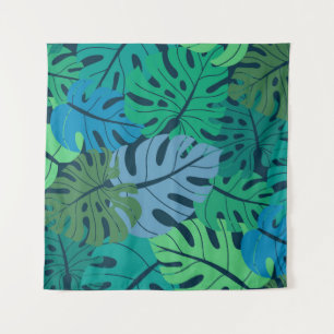 Tropical Jungle Palm Seamless Pattern Tapestry