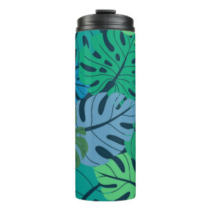 Tropical Jungle Palm Seamless Pattern Thermal Tumbler