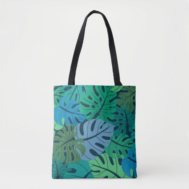 Tropical Jungle Palm Seamless Pattern Tote Bag (Front)