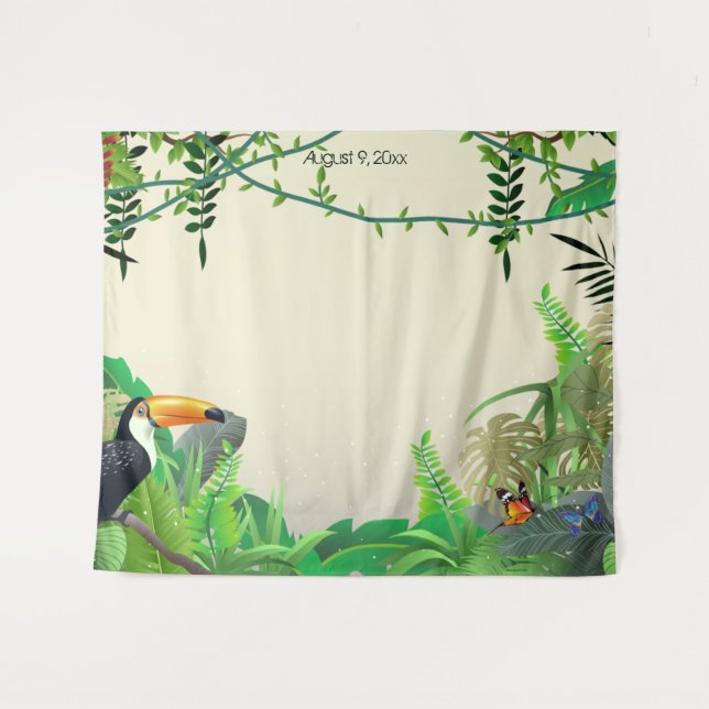 Tropical Jungle Photo Backdrop Tapestry (Front (Horizontal))