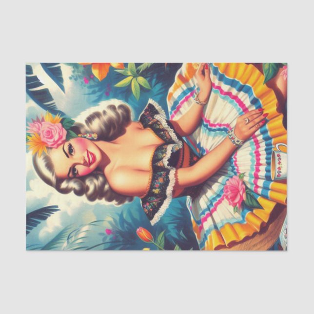 Tropical Jungle Pin-up Tissue Paper (Front)