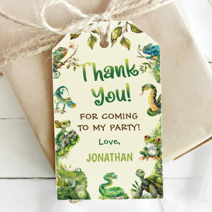 Tropical Jungle Reptile Kids Birthday Party Gift Tags