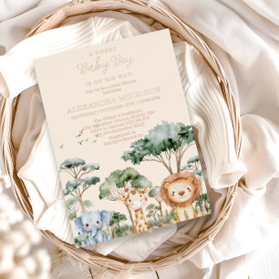 Tropical Jungle Safari Animals Boy Baby Shower