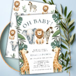 Tropical Jungle Safari Animals Boy Baby Shower Invitation<br><div class="desc">Get ready for a wild and adorable adventure with our Tropical Jungle Safari Animals Boy Baby Shower Invitation! If you're planning a baby shower with a safari theme, this invitation is the perfect choice. Featuring cute safari animals like a lion, elephant, giraffe, and zebra, it's the ultimate way to announce...</div>